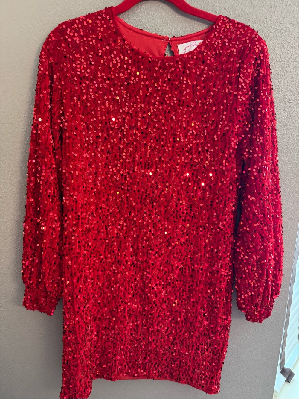 Ladies Red Sequin Party Dress by Jess Lea Size Large